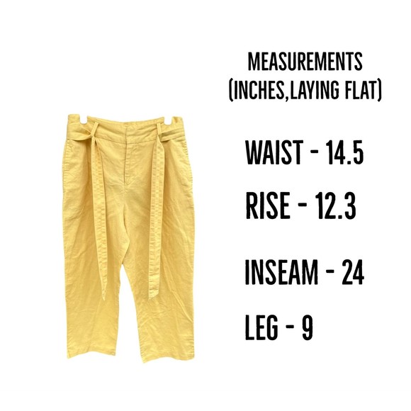 ZARA Yellow Linen Blend Wideleg Trousers Pants Women’s Size Medium - Picture 11 of 11